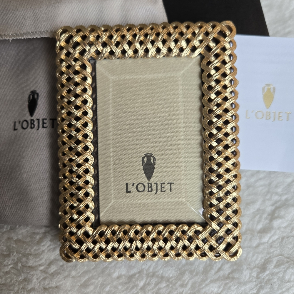 L'Objet Luxurious Gold Braided Frame